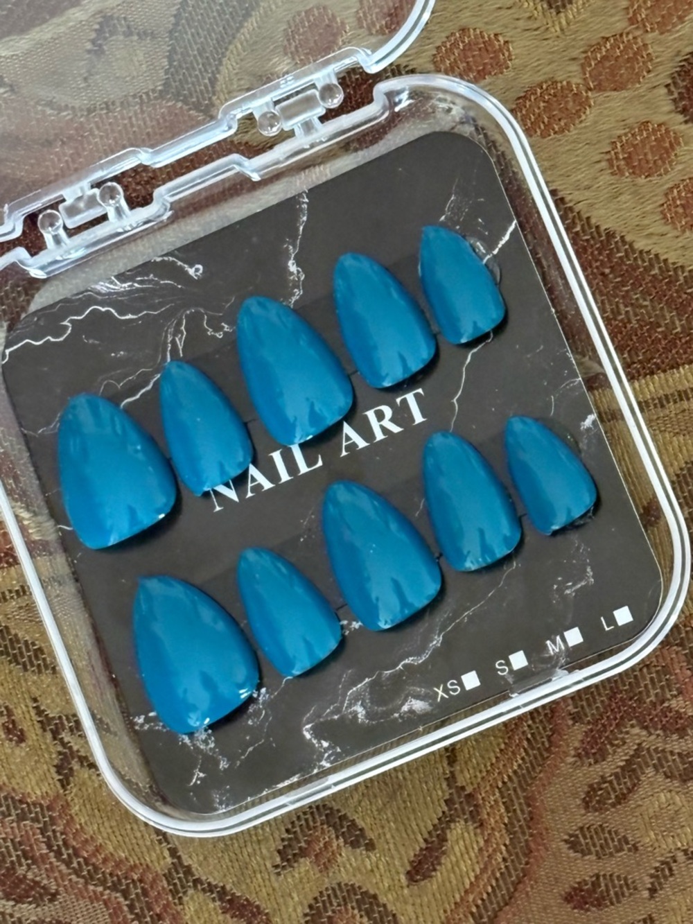 Blue Press-On Nail Set - Glossy Tips